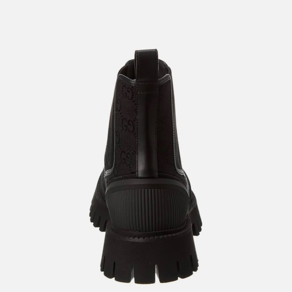 Gucci Black Monogram Ankle Boots - Picture 4 of 6